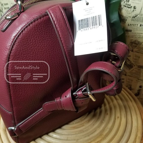 Medium Jackson Backpack Cherrywood Burgundy Kate Spade Brand New front pocket main image 5